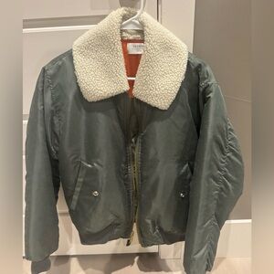 La Ligne Bomber Jacket with faux shearling collar